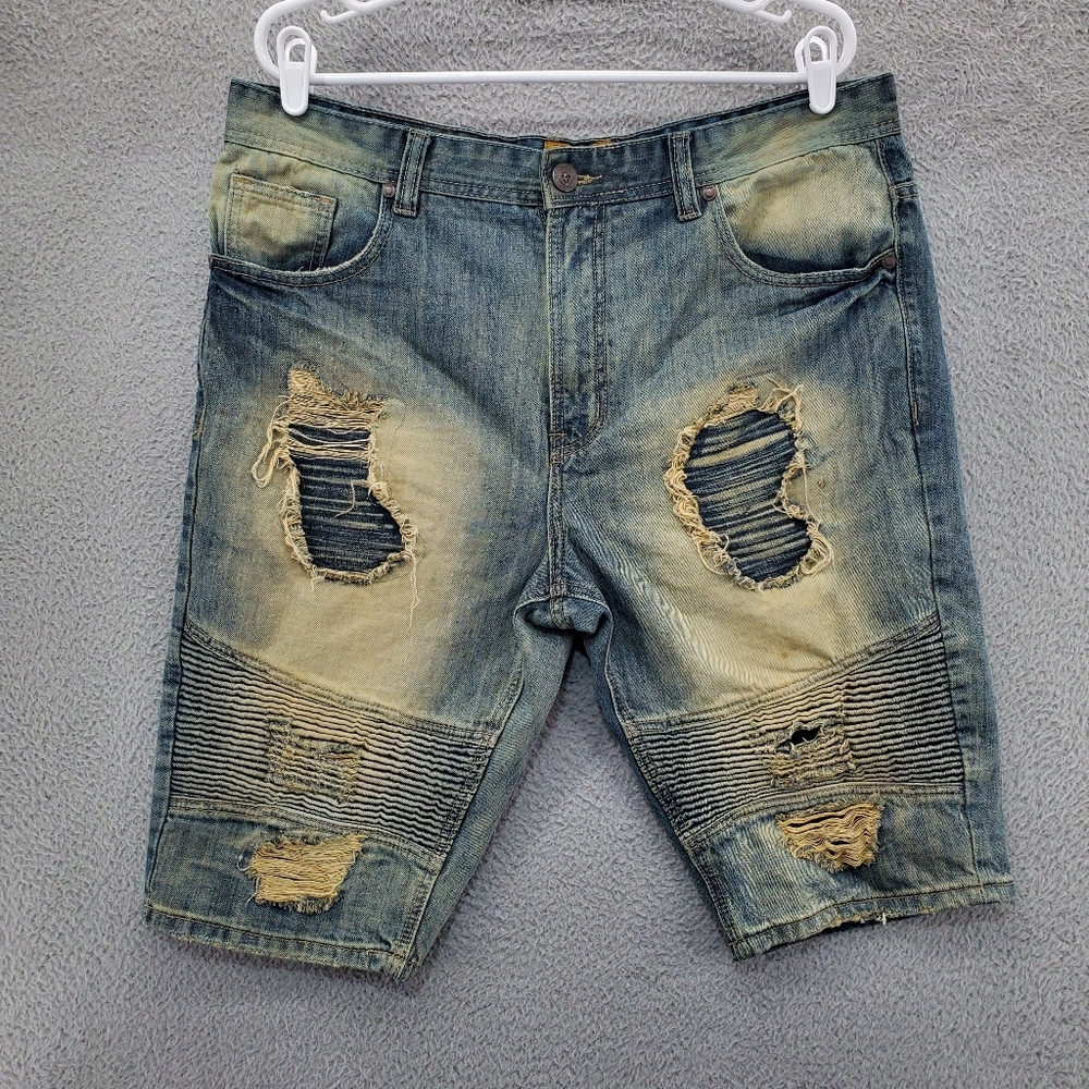 Veno Jean Shorts Mens Size 32 Ribbed Distressed Y2K